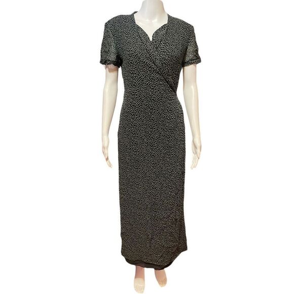Womens Beautiful Kathy Unger Wrap DRESS SZ 10 Maxi Wrap Dress - Picture 1 of 15